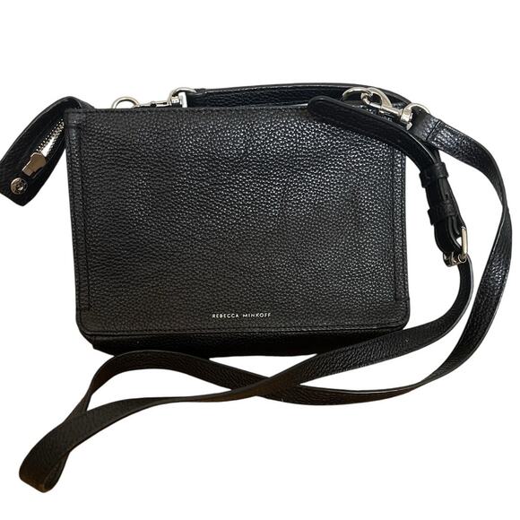Rebecca Minkoff Regan Crossbody Bag in Pebbled Black Leather - Picture 1 of 8